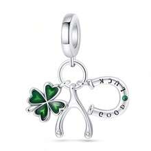 1 Silver-Plated Bead Pendant, Perfect For Crafting Various Charms: Lucky Four-Leaf Clover Pendant, Creative Animal - Lucky Four-Leaf Clover Pendant, Springtime - Fresh Four-Leaf Clover Zirconia Pendant, Lucky Four-Leaf Clover Bead - Multicolor - View 22