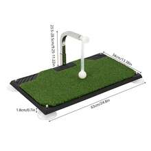 SanBouSi Golf Swing Trainer With 360° Auto-Rotating Ball Return, 5 Adjustable Heights & Realistic Turf Mat - Indoor/Outdoor Practice For All Clubs, Home Office Use - 綠色,白色,銀色 - 查看 10