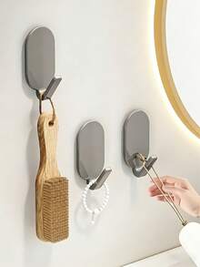 Heavy Duty Waterproof Bathroom Wall Hooks - ABS Material, Suitable For Towels, Bathrobes, Etc. No Drilling Required - Multicolor - View 4