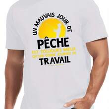 Fun French Short-Sleeved T-Shirt Summer Tops - White - View 1