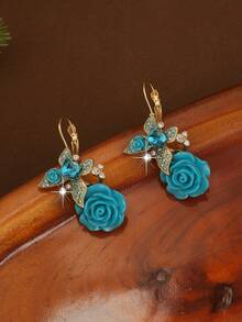 Glamine 1 Pair Delicate Floral Design Earrings, Sweet & Elegant Korean Style (Random Color Gradient) - Multicolor - View 9