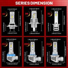 HYNBYZJ 2个H7 H4 H11 LED大灯灯泡，迷你无线，120W，60000LM，6000K，CSP，适用于汽车前大灯，H1 9005 HB3 9006 HB4 Turbo LED汽车12V - A - 查看 8