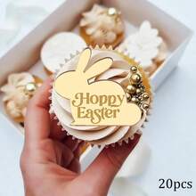 5pcs/10pcs/20pcs Easter Cupcake Decorations, Easter Eggs Rabbits Decor For Holiday Party Birthday Cake Decorating Supplies - Multicolor - View 21