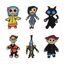 6pcs/Set Kawaii Cartoon Character Family Metal Badge Brooch Decor Dress Accessories Pin For Clothes Bag Charm School Office Accessories Shirts Jacket Jewelry Christmas Halloween Clothes Pin Funny Cute Teacher Gifts - 彩色 - 查看 3