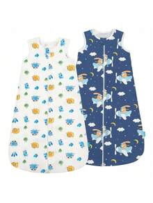 2 piezas Saco de dormir grande para bebé, 0.5 Tog, apto para bebés de 0 a 18 meses - Conejo dinosaurio - Ver 9