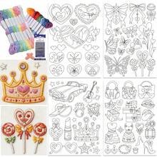 Pre-Printed Heart Plant Embroidery Stickers Water-Soluble Washable Non-Woven Stabilizer For DIY Sewing & Craft - A - View 2