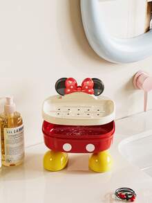 Disney Mickey/Minnie Cartoon Soap Dish - Drainable Soap Holder For Bathroom Countertop Home Use - Color - View 7