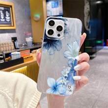 Fashionable Feather Pattern TPU Shockproof Protective Phone Case, Compatible With Apple Models, Ideal As Birthday Or Christmas Gift For Couples, Girlfriends, Daughters, Teens - فضي - مشاهدة 3
