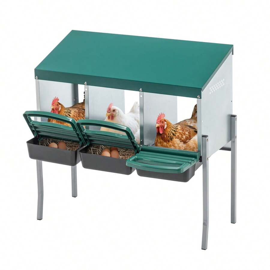 Pet Cages - 3-hole With Legs,Green - View 1