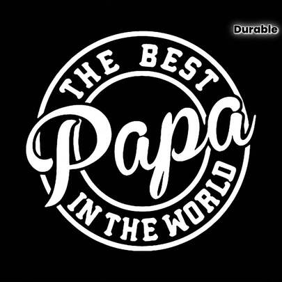 1 件大号 PAPA 字母印花热转印贴纸，可水洗耐用，适用于 T 恤、枕头、连帽衫、背包等，采用耐用 PVC 材料制成。