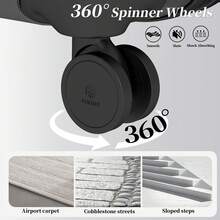 YSTYLE 4-Piece Hardside Luggage Set (12/20/24/28 Inches), With Scratch-Resistant And Impact-Resistant ABS Shells, Spacious Design And Four 360-Degree Spinner Wheels - Black - View 4