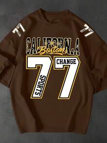 Kit Of 3 Oversized T-Shirts, Street Style, Streetwear, California, Sizes 30, 23, 96, Unisex, 100% Cotton, Loose Fit - White-beige-chocolate - View 4