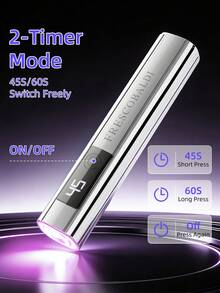 1个带屏幕显示的便携式美甲UV灯，适用于凝胶美甲，迷你美甲灯，便携式LED美甲烘干机，USB美甲固化机，快速固化指甲和足部护理工具 - 銀色 - 查看 5