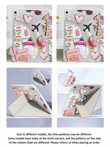 Travel, Map, Airplane, Car, Road Sign IPad Case Compatible With IPad Air 4/5 10.9 Inch, IPad 7/8/9th 10.2 Inch, Built-In Pencil Slot Compatible With Samsung Tab S6 10.4 Inch, Tab A7 Lite 8.7 Inch, Ins Style Leather Case, Back To School, Valentine's Day, New Year Gift - Multicolor - View 8