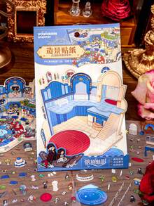 3 Sheets/Pack, European Hotel-Themed Planner Stickers, Immersive Theater Hotel Series, Adult DIY Hotel-Themed Gift Stickers, Time-Killing - Fun Sticker Therapy Activity, Stress Relief, Crafts & Gifts - Immersive Theater Hotel Series - View 7