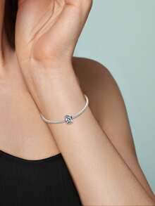 1 Piece Original 925 Sterling Silver Innovative Hinged Design Opens Smoothly To Fit Onto Your Bracelet's Snake Chain, Then Locks Securely To Prevent Charms From Sliding Or Falling Off. - Silver - View 5