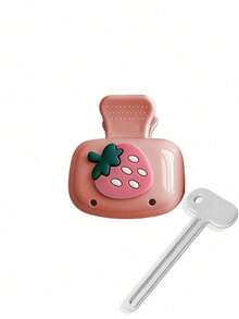 Cute Toothbrush Holder Travel Case, Strawberry Design Toothbrush Storage Container With Lid, Equipped With A Toothpaste Dispenser For Easy Use,Pink & White Portable Toothbrush Cover Box,Travel Portable Toothbrush Head Protection Clip, Toothbrush Protective Cover, Portable Design For Easy Carrying - Multicolor - View 14