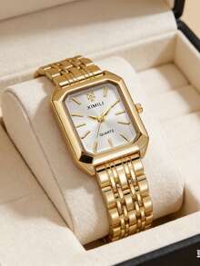 1 件/套创意女士罗马数字小表盘方形金属链石英钢带手表，适合日常搭配、生日、女士礼物、周年纪念、年终促销、光棍节、万圣节促销等节日礼物 - 白色 - 查看 1