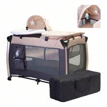 Cuna Corral Bebé P1003 Viajero Con Moisés Y Cambiador - Beis - Ver 1