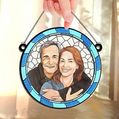 Customized Photo Wherever There Is Love, There Is Life, Christmas Romantic Gift To Give To Her Or Him, Acrylic Sun Catcher Decoration, Anniversary Birthday Gift For Wife And Husband
