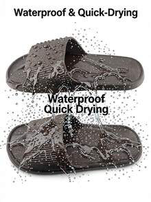 Trending Unisex Slippers, Lightweight EVA Non-Slip Indoor Bathroom Sandals, Suitable For Home, Beach, Shower - Khaki - View 11