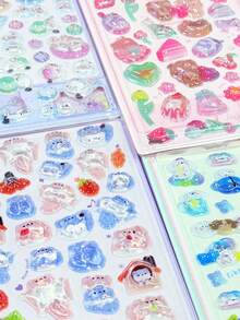 Bộ sticker dán trang trí sổ tay rời, sticker hoạt hình anime phong cách Nhật Bản, sticker trang trí tự làm có thể tái sử dụng, sticker tương tác cho trẻ em, sticker trang trí hàng ngày, sticker trang trí tiệc. - Nhiều màu - Xem 3