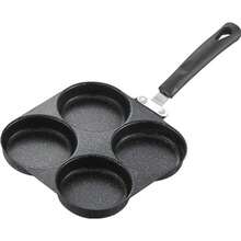 4-Hole Nonstick Frying Pan, Suitable For Frying Eggs And Burgers, Family-Friendly Nonstick Cookware, New Flat Bottom Steak And Egg Pan - Black - View 5