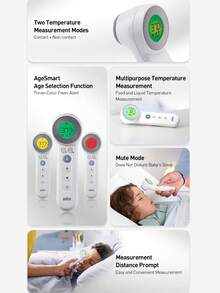 Braun BNT410CN Non-Contact Infrared Thermometer Multi-Purpose AgeSmart Function Silent Mode - Multicolor - View 2