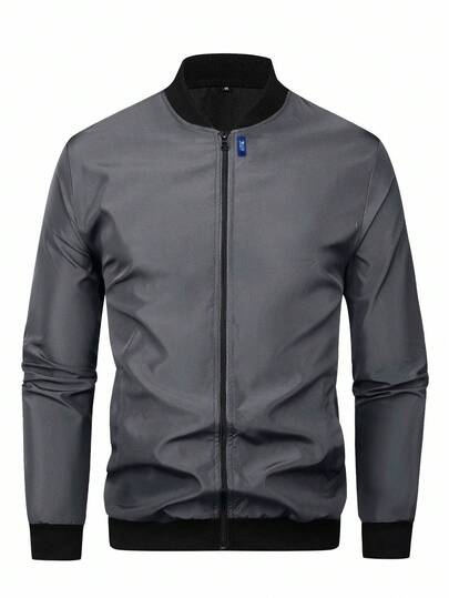 1件男士运动夹克，2026新款春秋休闲棒球领夹克，春季外套