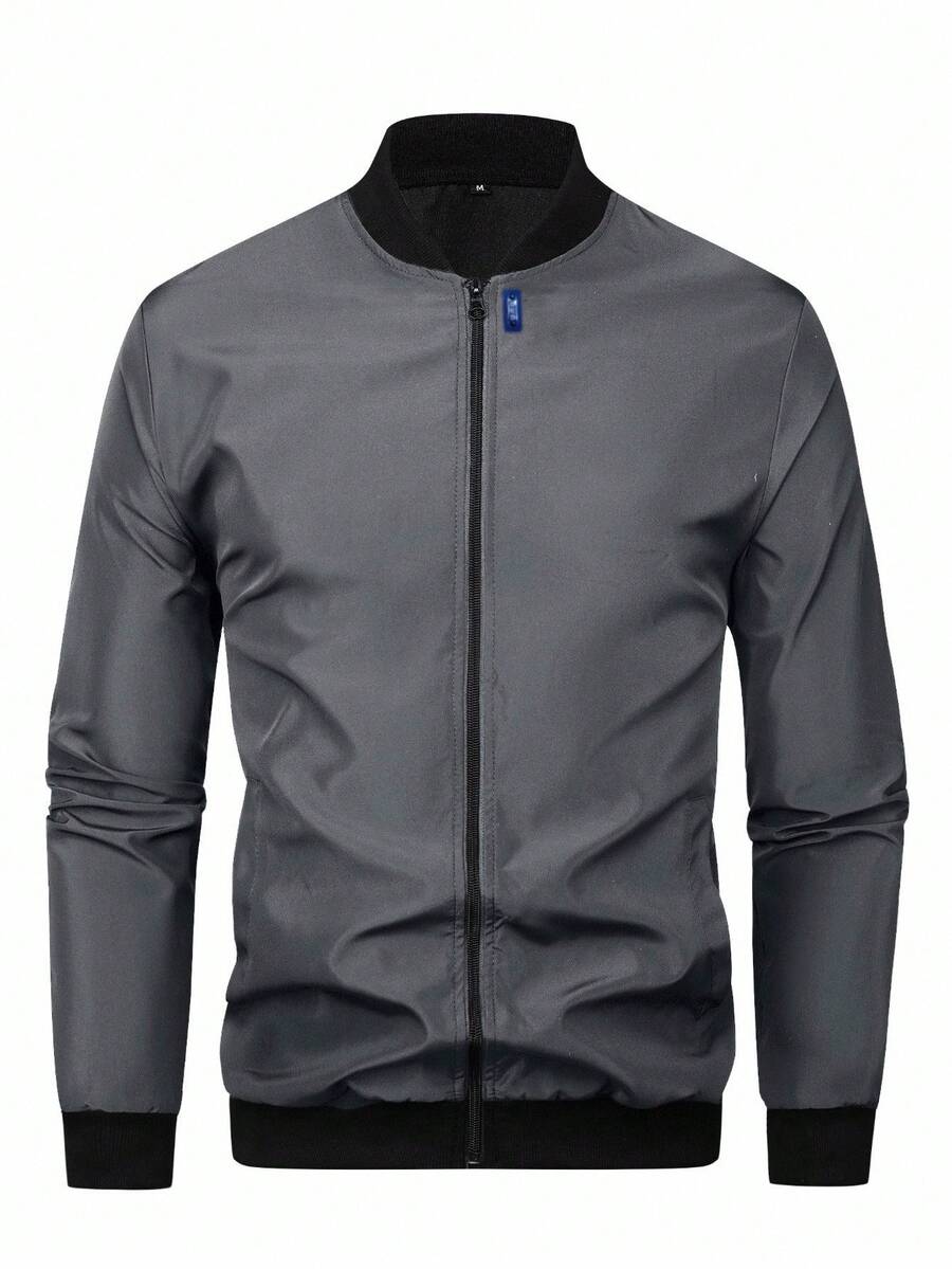 1件男士运动夹克，2026新款春秋休闲棒球领夹克，春季外套