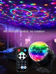 7-Mode RGB Crystal Magic Ball LED Disco Light - Remote Control Stage Laser Light, Suitable For Home Party, KTV, Wedding, Room Decoration - Black - View 13