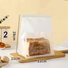 Window-Opening Transparent White Kraft Paper Bags, Household Baking Food Sealed Bags, Wire-Edged Sealing Toast Bread Bags - Multicolor - View 12