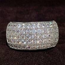1pc Luxury Shiny Silver Alloy Ring With Cubic Zirconia Decoration, Suitable Women's Daily Wear Or Engagement Ring - 銀色 - 查看 8