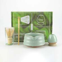 2件/4件/5件套高级抹茶茶具套装，包含竹制茶筅、茶碗、茶勺和茶盘，一套完整的传统抹茶冲泡工具，适合初学者和爱好者，也是一份精美的抹茶礼品套装。 - 彩色 - 查看 1