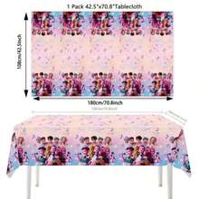 1件生日桌布，适用于各种派对、生日派对等。 - 彩色 - 查看 3