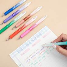 Smooth Erasable Ballpoint Pen For Students, Quick-Dry Erasable Ink, Crystal Blue And Black Colors Available, Minimalist Thermal Erasable Neutral Pen, Water-Based Pen, Essential Back-To-School Writing Stationery Supplies, Ballpoint Pen - Blue - View 8