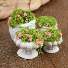 Miniature Plant Model Finished Product Flower Pot Landscape Flower Pot Outdoor Flower Bed Green Plant Miniature Flower Bed Flower Vase Model Outdoor Simulation Landscape Flower Pot Potted Plant Architectural Sandbox Micro Scene Decoration Flower Stand, Suitable For Christmas Gifts, Pretend Play, Birthday Gifts - Potted Flower Beds - View 6