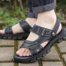 Sandalias de verano para hombre: zapatos de playa impermeables, antideslizantes, con suela blanda y duradera, con suela gruesa Sandalias de suela gruesa de primera calidad - Negro - Ver 3