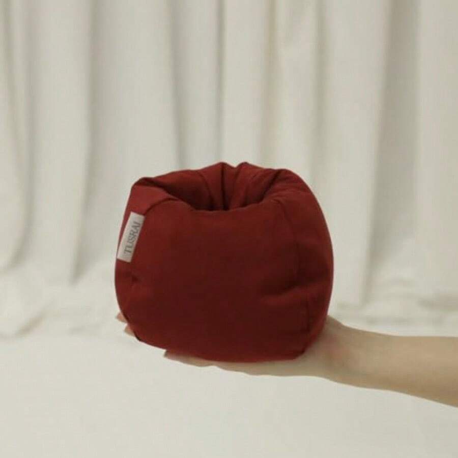 2 fundas de puf en miniatura para muñeca sin relleno  suave microfibra microgamuza antideslizante mini puf silla soporte para teléfono celular blanco chocolate - 2 piezas de color rojo burdeos - Ver 1