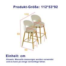 Tabouret de bar pivotant en chenille : Chaise de bar moderne avec rotation à 360°, structure en métal doré, revêtement confortable pour la cuisine, le bar et le salon. - Beige - Voir 11