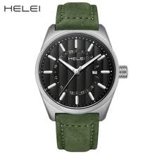 Men Quartz Watches - Gold Shell, White Face, Brown Stripe - View 8