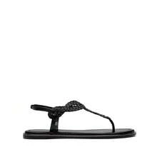 Women's Fashion Sandals, Dressy Summer Bohemian T-Strap Comfortable Summer Flats Sandals For Vacation - 全黑 - 查看 3