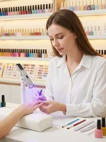 Lâmpada de Unha Portátil Automática com Sensor e Strass de 180mAh, Mini Lâmpada UV para Manicure em Gel - Secador de Unhas UV/LED Portátil de 3W para Cura de Gel, Lanterna USB, Melhor Presente para Meninas Fazerem Unhas em Casa - Multicolorido - Ver 8