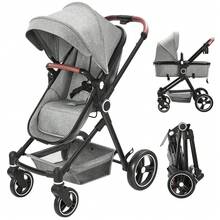 Silla de Paseo Ligera Tipo Paraguas para Bebés, Carrito de Bebé Reclinable con Capota y Cesta Grande, Doble Bandeja para Padres e Hijos, Plegado Compacto para Viajes - Gris - Ver 1