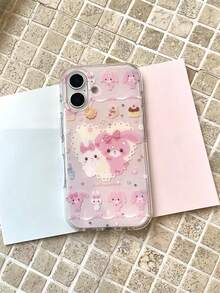 1pc Random Powder Star, Heart, Revived Bear Pattern Phone Case, Y2K Creative Lolita Dark Style Shockproof Protective Cover, Suitable For IPhone17/IPhone17 ProMax/IPhone16 Pro Max/IPhone15 Pro/IPhone14/IPhone13/12/11, Can Be Given As Christmas Gift To Family, Friends, Siblings, Partner - Pink - View 5