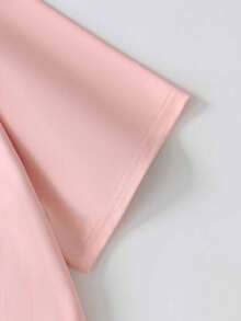 Women's Casual Crew Neck Pink Short Sleeve T-Shirt With Bow & Soda Print, Fashionable & Versatile Summer Top,Suitable For Daily Wear, Going Out, Party, School, Attending Music Festivals, Vacation, Commuting. Can Be Given As A Gift To Family, Boyfriend,Girlfriend, Friends,Girls Summer Clothes - Pink - View 8