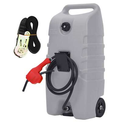 Tanque de Combustible Portátil de 57L con Bomba de Transferencia y Manguera de 3m, Depósito de Gasolina con Ruedas para Cortacésped, Embarcaciones y Uso Agrícola