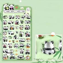 3D Stereoscopic Panda, Rabbit & Ocean Life Stickers With Faux Gemstone Embellishments, Suitable For Phone Decoration And DIY Crafts - 彩色 - 查看 4