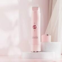 二合一电动剃毛器，女士适用 - 双头比基尼修剪器，干湿两用，无线充电，无痛脱毛，适用于比基尼线、眉毛、腋下和面部 - 温和亲肤，无痛，便携，USB充电，锂电池，符合人体工学设计，脱毛器 | 现代脱毛 | 可充电剃毛器，脱毛器 - 彩色 - 查看 11