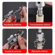 Kit Of 2 Internal And External Thread Openers For 1/2" And 3/4" PVC Pipes With Screwdriver Fitting - A - 查看 5